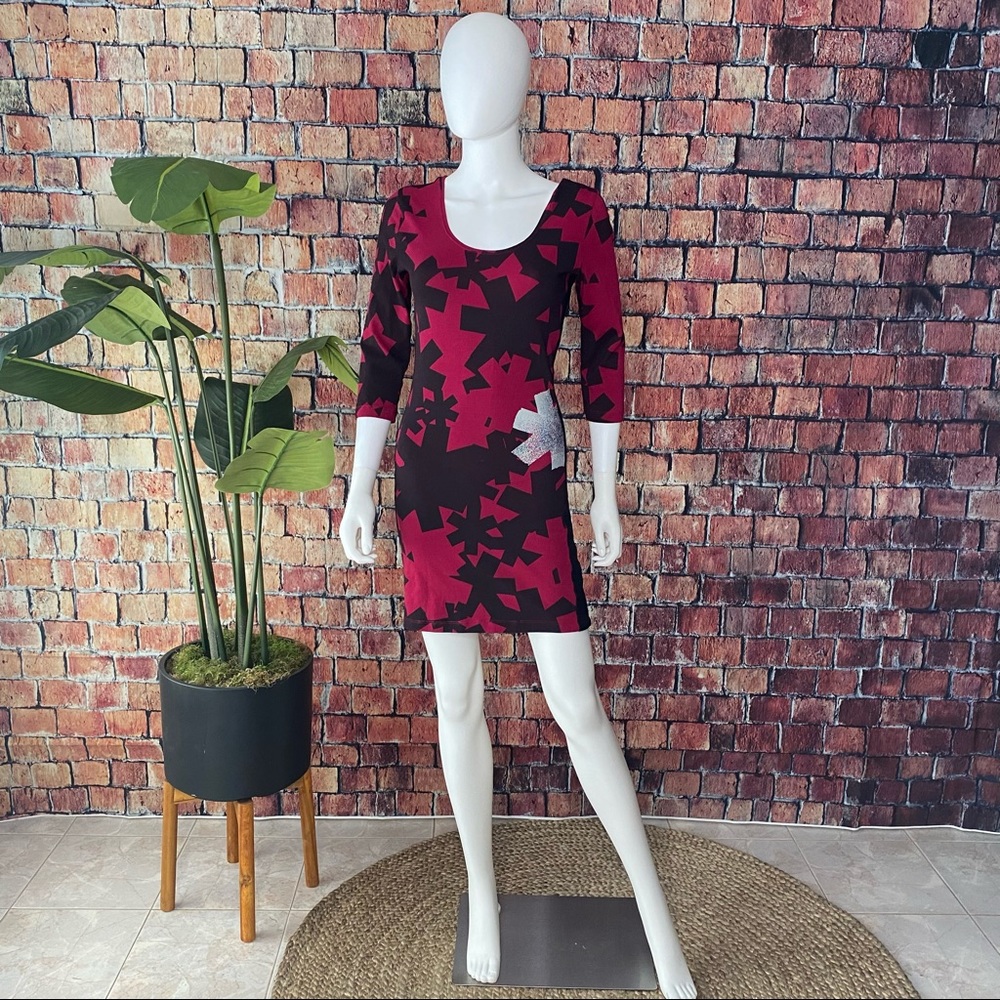 People’s Liberation Dress , Medium, Red,black, white graphic T-shirt mini dress